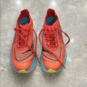 Hoka Vibrant Orange and Blue Running Womens Shoes Mach 2 NWOT Retail $240.00